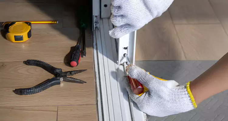 Backyard Sliding Door Track Repair in Sunset, FL